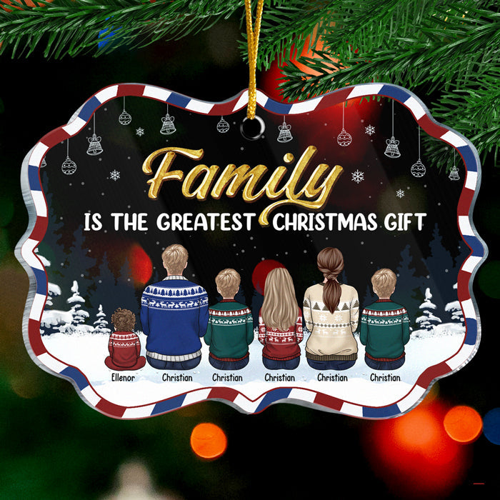 Family Is The Best Gift For Christmas - Personalized Custom Benelux Shaped Acrylic Christmas Ornament - Gift For Family, Christmas Gift