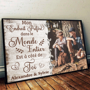 Mon Endroitpréféréestàcôté De Toi - Télécharger Une Image, Cadeau Pour Les Couples, Mari Et Femme - Personalized Horizontal Poster French.