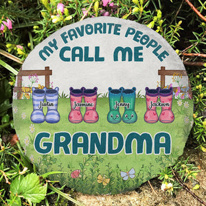 Mes personnes préférées m'appellent grand-mère - Pierre de jardin personnalisée - Cadeau pour grand-mère, grands-parents