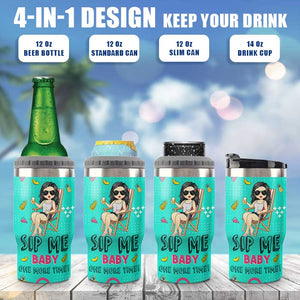Sip Me Baby One More Time - Personalized Can Cooler - Gift For Bestie