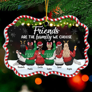 Friends Are The Family We Choose - Personalized Custom Benelux Shaped Acrylic Christmas Ornament - Gift For Bestie, Best Friend, Sister, Birthday Gift For Bestie And Friend, Christmas Gift