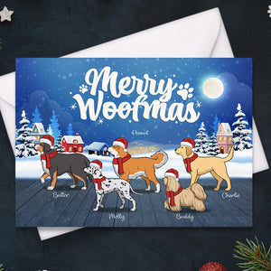 Merry Woofmas - Personalized Custom Christmas Postcard, Christmas Card, Greeting Cards - Gift For Dog Lovers, Pet Lovers, Christmas Gift