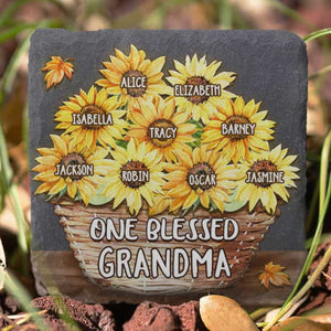 Une grand-mère bénie - Pierre de jardin personnalisée - Cadeau pour grand-mère et grands-parents