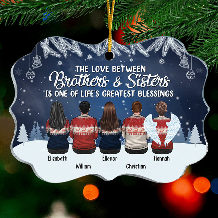 The Love Between Brother & Sister Is One Of Life's Greatest Blessings  - Personalized Custom Benelux Shaped Acrylic Christmas Ornament - Gift For Siblings, Christmas Gift