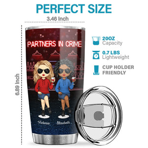 If We Get Caught, I'm Deaf & You Don't Speak English - Bestie Personalized Custom Tumbler - Gift For Best Friends, BFF, Sisters
