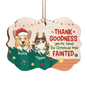 Merry Christmas To Our Human Servant - Dog & Cat Personalized Custom Ornament - Wood Benelux Shaped - Christmas Gift For Pet Owners, Pet Lovers