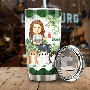 Hang Out With Cats - Personalized Tumbler - Gift For Gardening Lovers