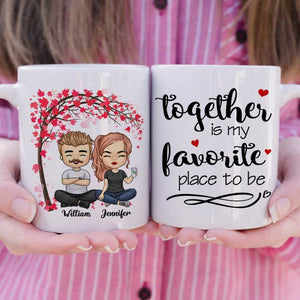 Together Is Our Favorite Place To Be - Gift For Couples, Personalized Mug.