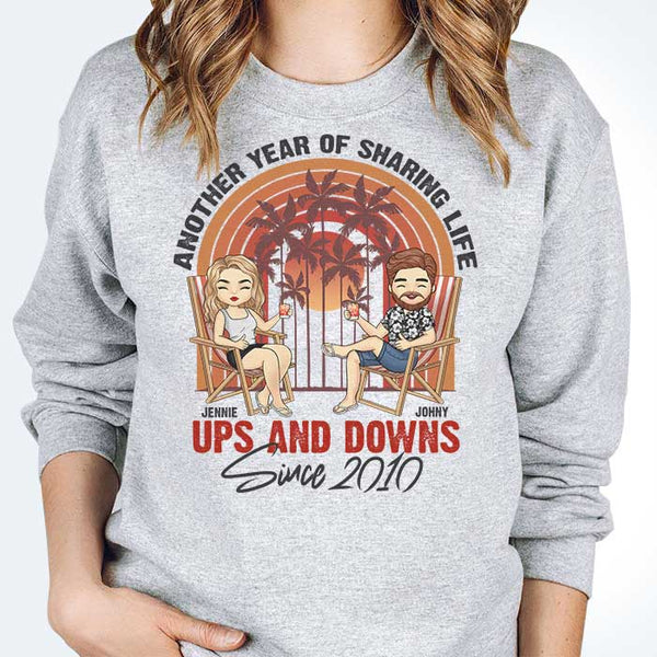 thumbnail image 2 of Another Year Of Sharing Life Ups And Downs Since 1994 Couple T-Shirt 2 of 10