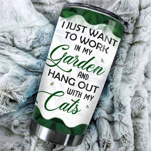 Hang Out With Cats - Personalized Tumbler - Gift For Gardening Lovers