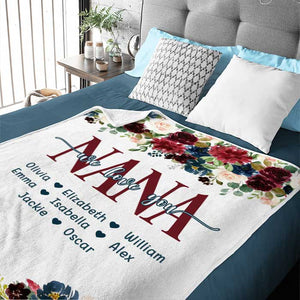 Grandma, We Love You - Personalized Custom Blanket - Gift For Grandma, Grandparents, Christmas Gift