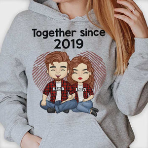 Together Since 2019 - Gift For Couples, Husband Wife, Personalized Unisex T-shirt, Hoodie.