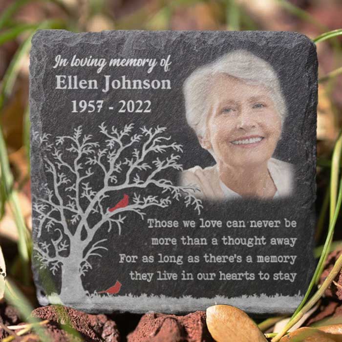 Those We Love Can Never Be More Than A Thought Away - Personalized Memorial Stone, Human Grave Marker - Upload Image, Memorial Gift, Sympathy Gift