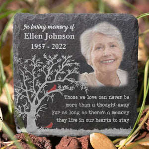 Those We Love Can Never Be More Than A Thought Away - Personalized Memorial Stone, Human Grave Marker - Upload Image, Memorial Gift, Sympathy Gift