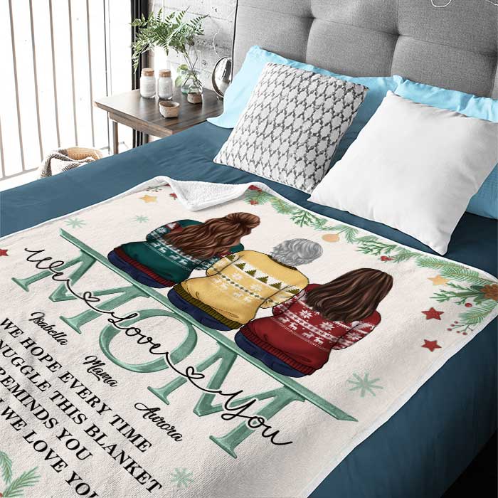 Custom Quote Blanket Personalized Christmas Gift for Mom or