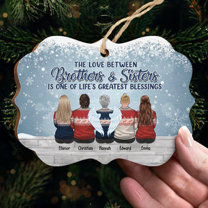 Brothers & Sisters Will Never Be Apart At Heart - Family Personalized Custom Ornament -  Wood Benelux Shaped - Christmas Gift For Siblings, Brothers, Sisters