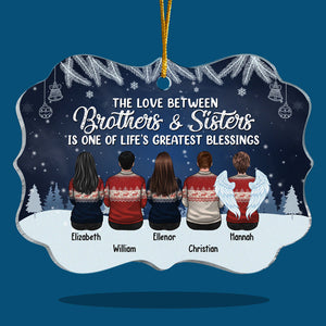 The Love Between Brother & Sister Is One Of Life's Greatest Blessings  - Personalized Custom Benelux Shaped Acrylic Christmas Ornament - Gift For Siblings, Christmas Gift