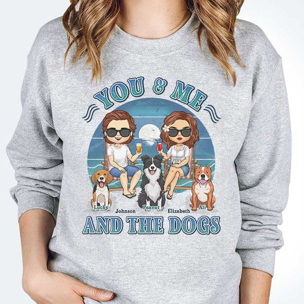 You & Me And The Dogs - Personalized Unisex T-shirt - Gift For Couple, Husband Wife, Anniversary, Engagement, Wedding, Marriage Gift Designed By Diagram Ailis