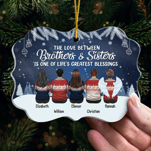 The Love Between Brother & Sister Is One Of Life's Greatest Blessings  - Personalized Custom Benelux Shaped Acrylic Christmas Ornament - Gift For Siblings, Christmas Gift