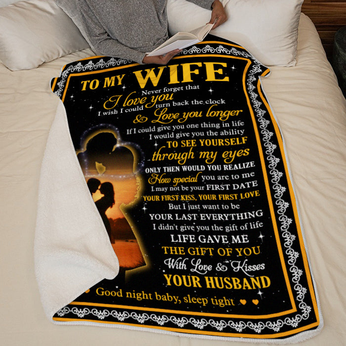 I Wish I Could Turn Back The Clock & Love You Longer  - Couple Blanket - Valentine Gift For Wife From Husband