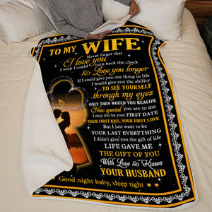 I Wish I Could Turn Back The Clock & Love You Longer  - Couple Blanket - Valentine Gift For Wife From Husband