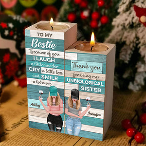 To My Bestie - You Make Me Smile A Little Brighter - Personalized Candle Holder