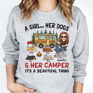 A Girl & Her Dogs, It's A Beautiful Thing - Personalized Unisex T-shirt, Hoodie, Sweatshirt