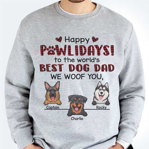 Happy Pawlidays - We Woof You - Personalized Unisex T-Shirt, Hoodie, Sweatshirt