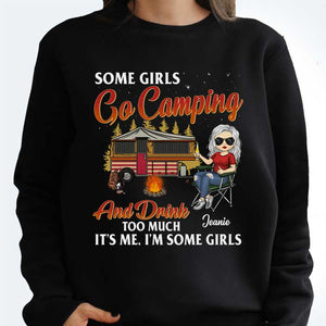 Some Girls Go Camping & Drinks Too Much - Personalized T-shirt, Hoodie, Unisex Sweatshirt