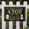 Couple Metal House Address Sign - Gift For Couples, Husband Wife, Personalized Metal Sign