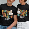 World Best Grandpa & Grandma - Personalized Matching Couple T-Shirt - Gift For Couple, Husband Wife, Grandparents