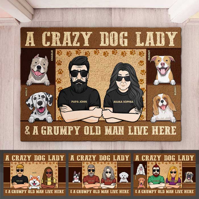 A Crazy Dog Lady - Personalized Decorative Mat - Gift For Pet Lovers