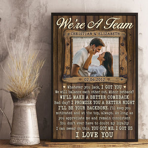I'll Be Your Backbone - Personalized Vertical Poster - Upload Image, Gift For Couples, Husband Wife