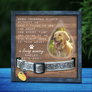 When Tomorrow Starts Without Me, We're Still Not Far Apart - Memorial Personalized Custom Pet Loss Sign, Collar Frame - Upload Image, Sympathy Gift, Gift For Pet Owners, Pet Lovers