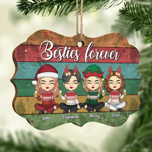 Best Friends Forever - Personalized Custom Benelux Shaped Wood Christmas Ornament - Gift For Bestie, Best Friend, Sister, Birthday Gift For Bestie And Friend, Christmas Gift