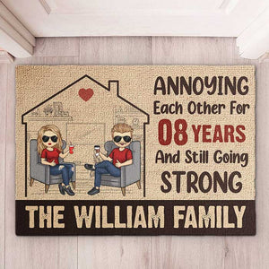 We've Been Annoying Each Other For Ages And Now We're Still Going Strong - Gift For Couples, Husband Wife, Personalized Decorative Mat