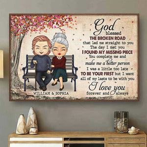 You Are My Missing Piece, I Love You - Gift For Couples, Personalized Horizontal Poster.