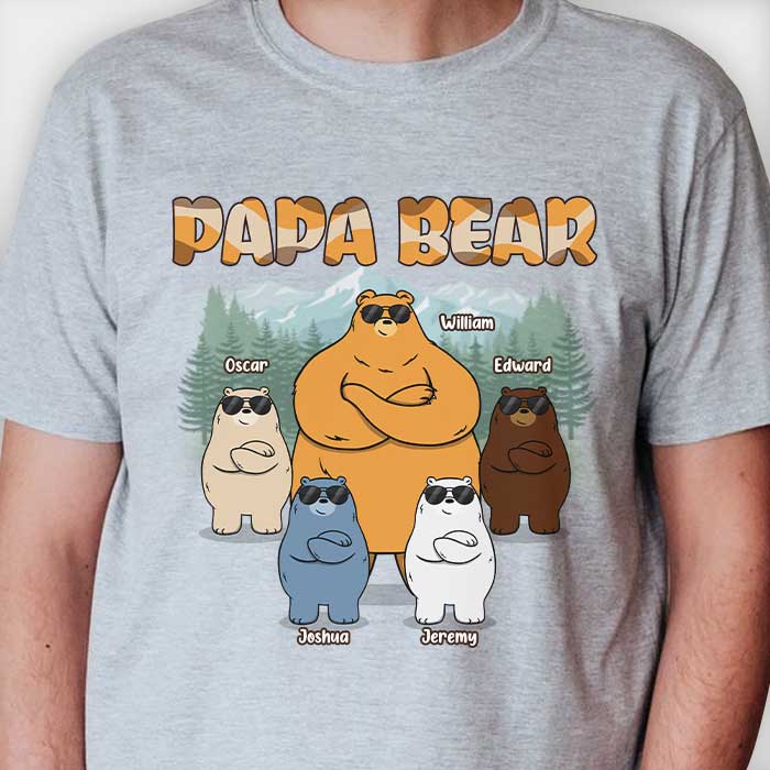 Papa Bear, Grandpa Bear, Baby Bears, Personalized T shirt, Custom Father's  Day Gift