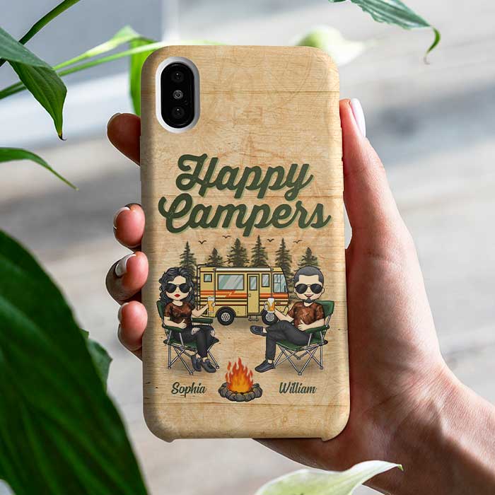 We Are Happy Campers Gift For Camping Couples Husband Wife Personalized Phone Case