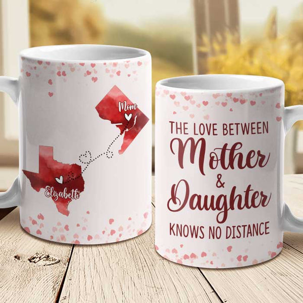 Love Knows No Distance Personalized 16 oz. Travel Tumbler for Mom