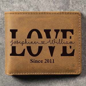 Love You Forever - Personalized Bifold Wallet - Gift For Couples, Husband Wife