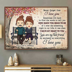 You Are My Soulmate, I Love You - Gift For Couples, Personalized Horizontal Poster.