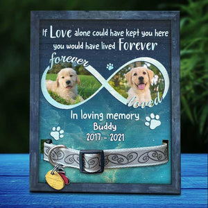 You Are Forever Loved - Upload Image, Personalized Memorial Pet Loss Sign (11x9 inches).