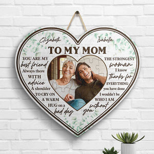 You're The Strongest Woman I Know - Upload Image, Gift For Mom, Personalized Shaped Wood Sign.