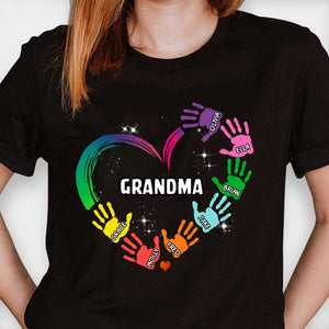 Heart And Kid Handprints - Personalized Unisex T-Shirt.