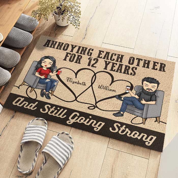 Annoying Each Other For Decades And Still Going Strong - Gift For Couples, Husband Wife, Personalized Decorative Mat