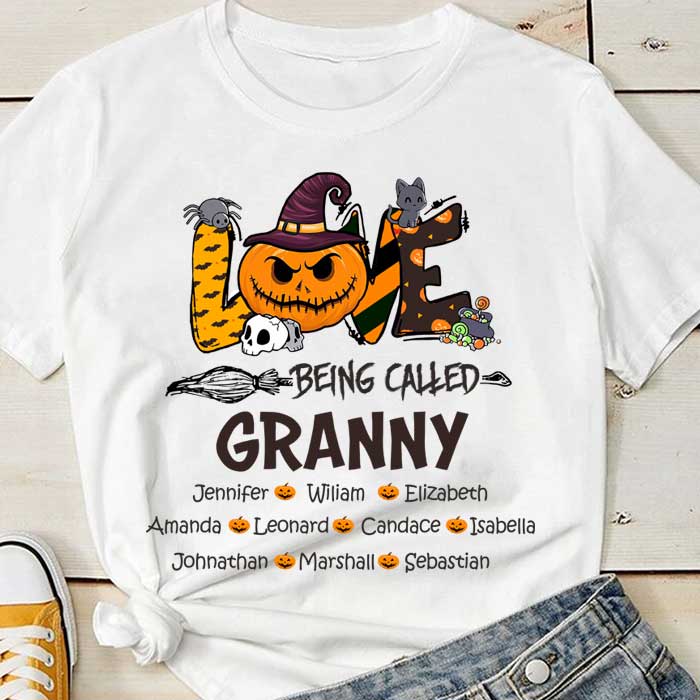 Love Being Called Grandma Halloween - Personalized Unisex T-Shirt.