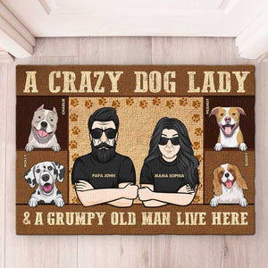A Crazy Dog Lady - Personalized Decorative Mat - Gift For Pet Lovers