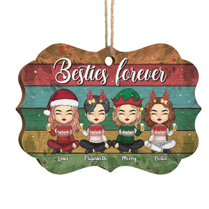 Best Friends Forever - Personalized Custom Benelux Shaped Wood Christmas Ornament - Gift For Bestie, Best Friend, Sister, Birthday Gift For Bestie And Friend, Christmas Gift