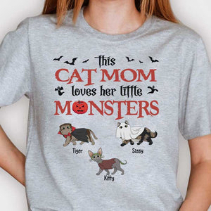 This Cat Mom, Dad Loves Little Monsters  - Personalized Unisex T-Shirt.